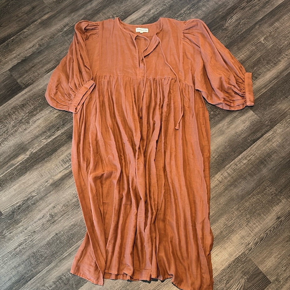Daughter of India - Kyra Midi Dress ~ Rust Gauze
